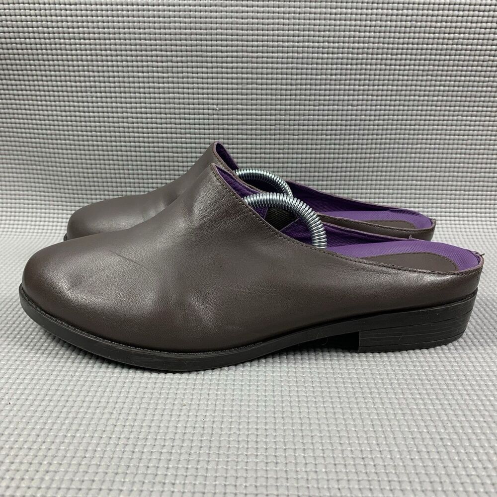 David Tate Leather Mules Margo Brown 12 Wide